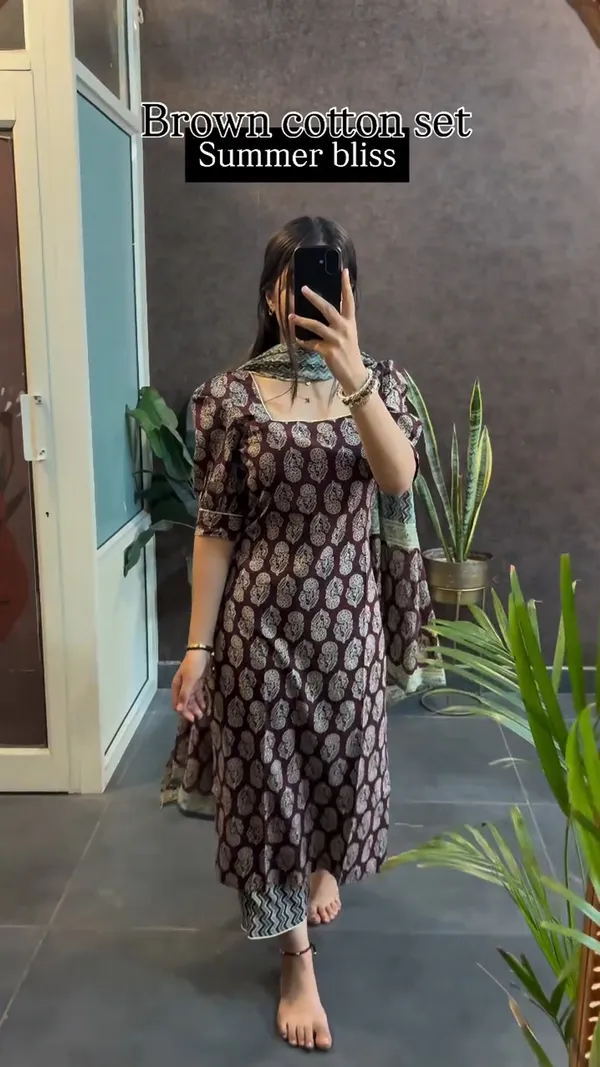 Brown_cotton_set_summer_friendly_suits_sets