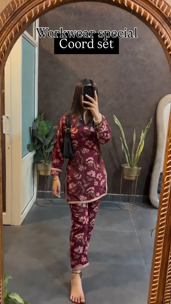 Elegant_Maroon_Cotton_Blend_Floral_Co-ord_Suit