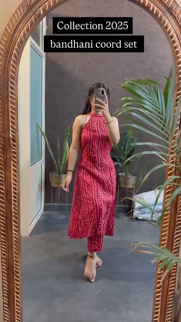 Festive_Fusion_Crimson_Red_Bandhani_Halter_Coord_Set