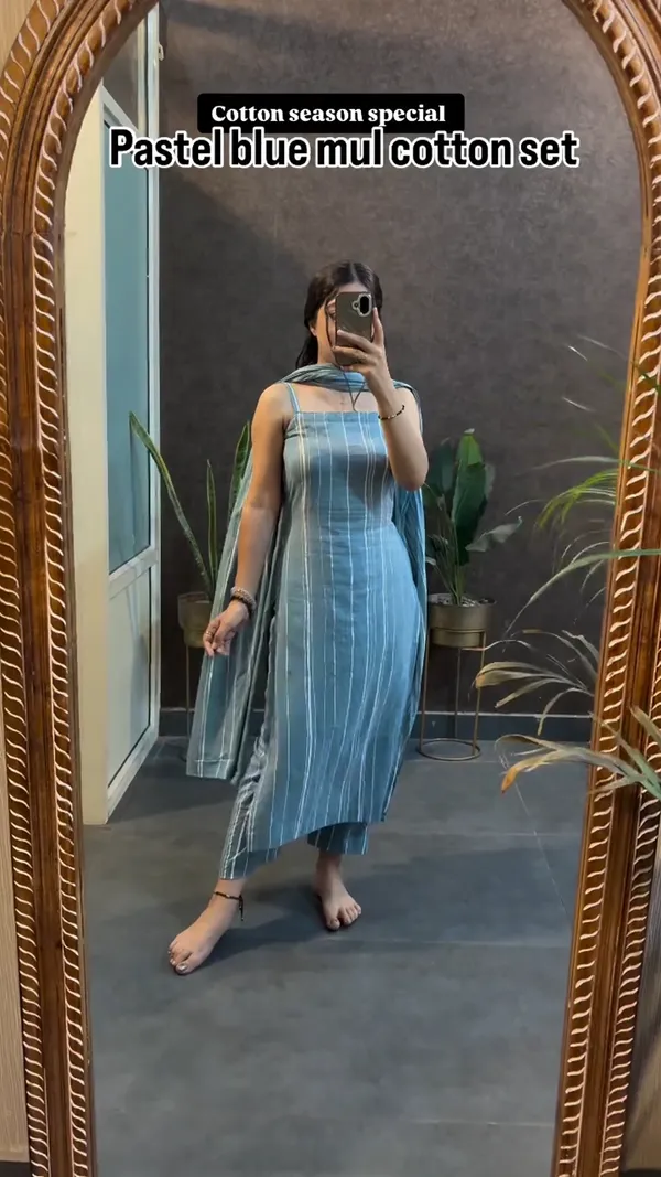 Pastel_Blue_Striped_Mul_Cotton_Kurta_Set