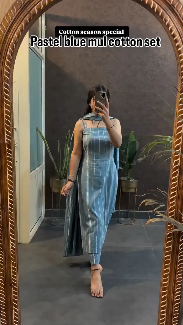 Pastel_Blue_Striped_Mul_Cotton_Kurta_Set