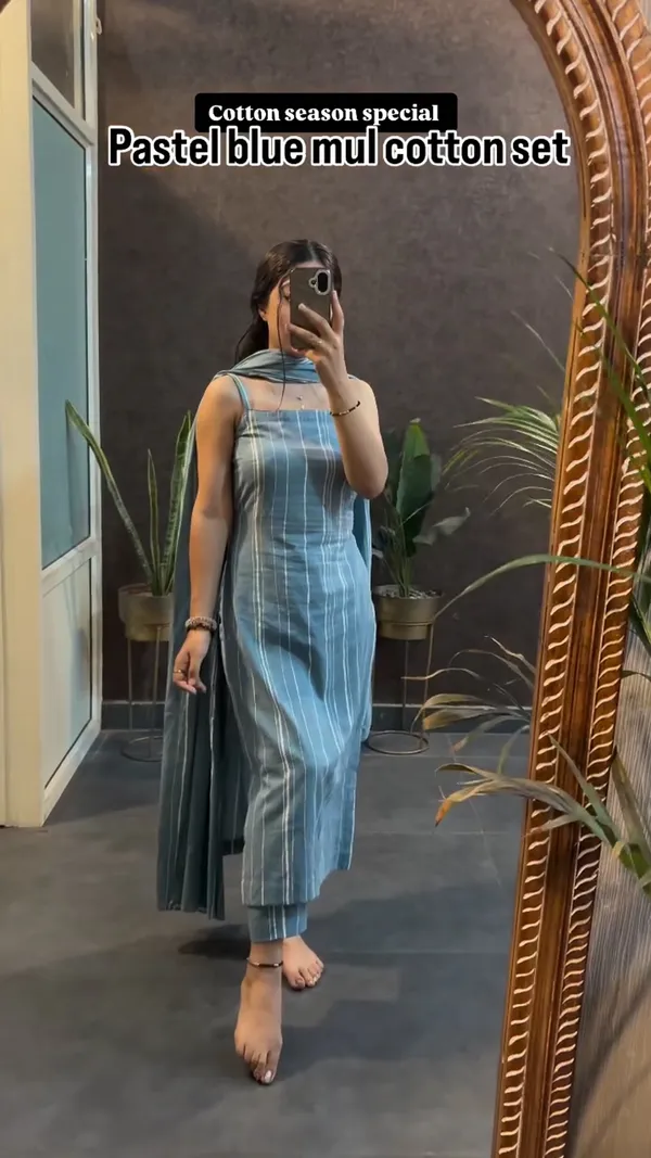 Pastel_Blue_Striped_Mul_Cotton_Kurta_Set