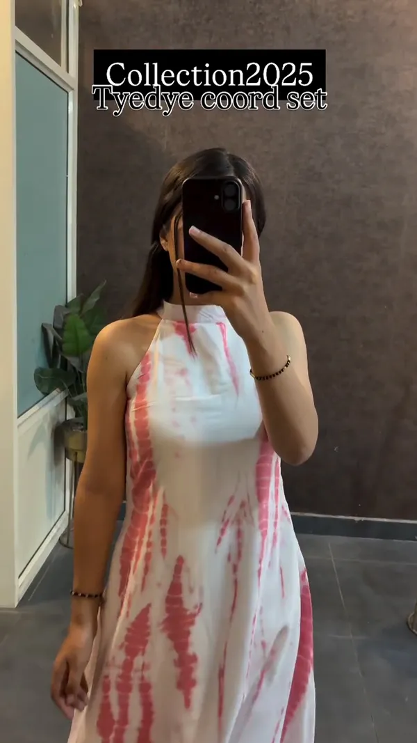 Pink_&_White_Tie-Dye_Coord_Set_Sleeveless_Kurta_with_Pants