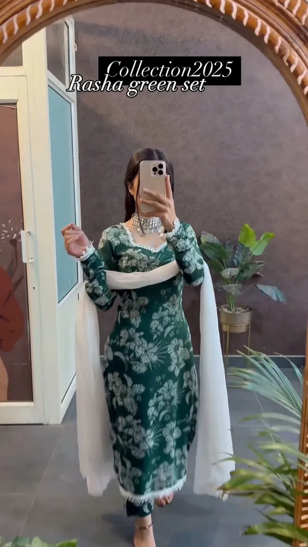 Trendy_Green_Rasha_Set_summer_friendly_suits_sets