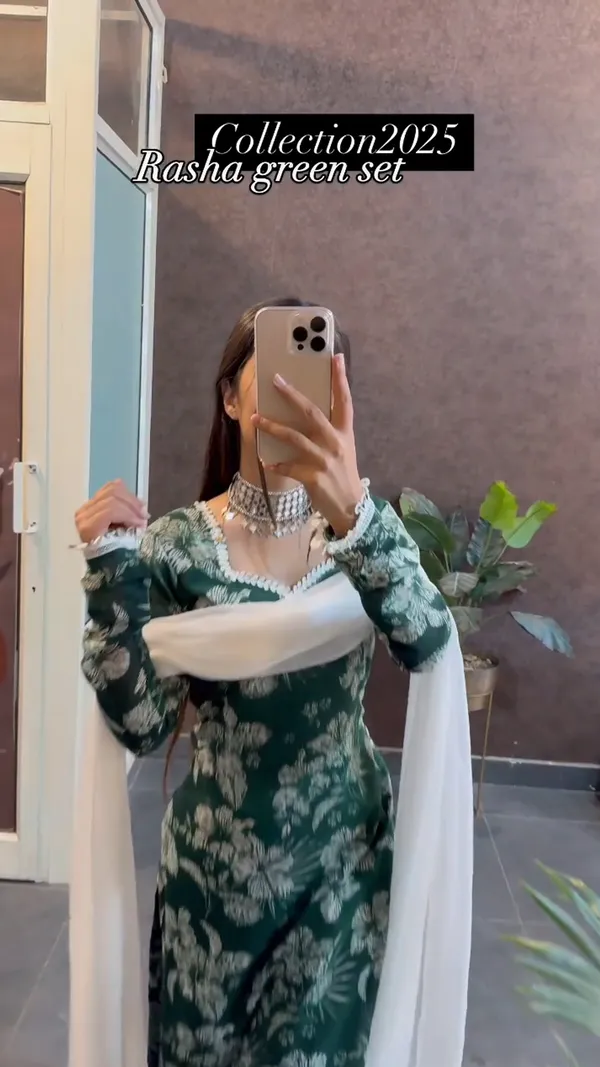 Trendy_Green_Rasha_Set_summer_friendly_suits_sets