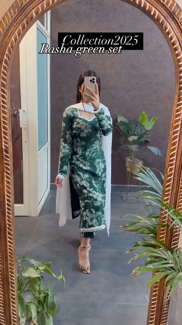 Trendy_Green_Rasha_Set_summer_friendly_suits_sets