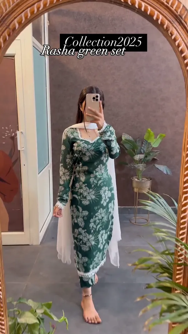 Trendy_Green_Rasha_Set_summer_friendly_suits_sets
