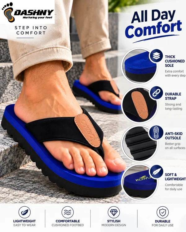DASHNY_Men's_Premium_BLUE_Platform_Flip_Flops_|_Soft_Cushioned_Thick_Sole_Slippers_|_Stylish_Lightweight_&_Comfortable_Casual_Daily_Wear_Footwear