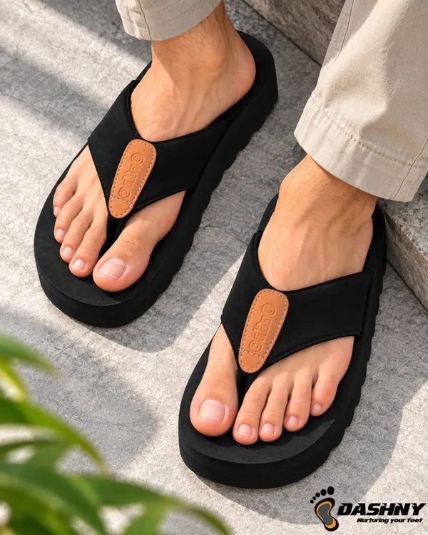DASHNY_Men's_Premium_Black_Platform_Flip_Flops_|_Soft_Cushioned_Thick_Sole_Slippers_|_Stylish_Lightweight_&_Comfortable_Casual_Daily_Wear_Footwear