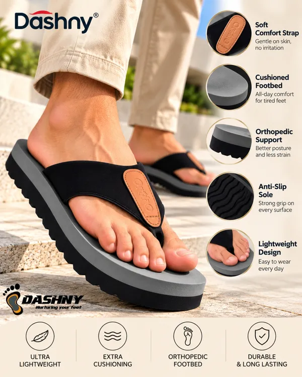 DASHNY_Men's_Premium_GREY_Platform_Flip_Flops_|_Soft_Cushioned_Thick_Sole_Slippers_|_Stylish_Lightweight_&_Comfortable_Casual_Daily_Wear_Footwear