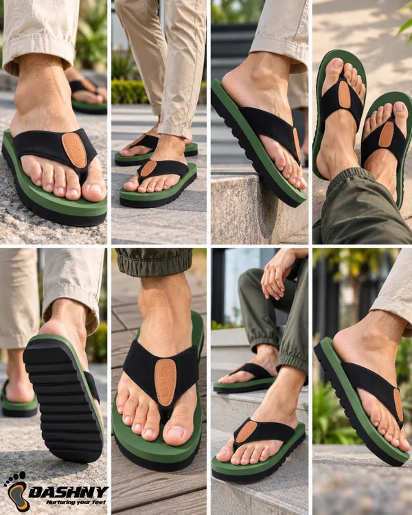 DASHNY_Men's_Premium_OLIVE_Platform_Flip_Flops_|_Soft_Cushioned_Thick_Sole_Slippers_|_Stylish_Lightweight_&_Comfortable_Casual_Daily_Wear_Footwear