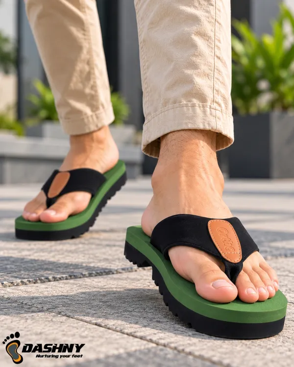 DASHNY_Men's_Premium_OLIVE_Platform_Flip_Flops_|_Soft_Cushioned_Thick_Sole_Slippers_|_Stylish_Lightweight_&_Comfortable_Casual_Daily_Wear_Footwear