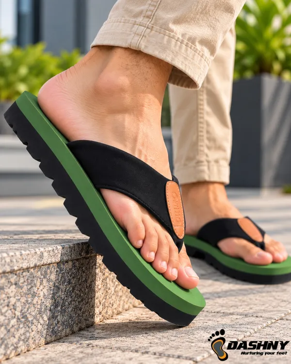 DASHNY_Men's_Premium_OLIVE_Platform_Flip_Flops_|_Soft_Cushioned_Thick_Sole_Slippers_|_Stylish_Lightweight_&_Comfortable_Casual_Daily_Wear_Footwear