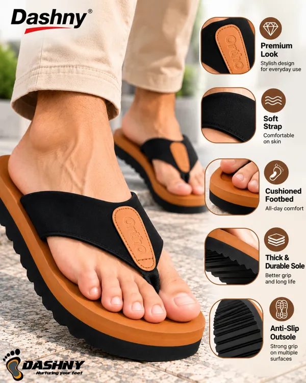 DASHNY_Men's_Premium_TAN_Platform_Flip_Flops_|_Soft_Cushioned_Thick_Sole_Slippers_|_Stylish_Lightweight_&_Comfortable_Casual_Daily_Wear_Footwear