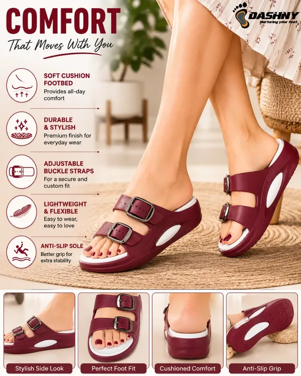 DASHNY_Women's_Orthopedic_Soft_Cushion_Double_Buckle_Comfort_Slippers_|_Adjustable_Straps_|_Lightweight_Anti-Slip_Platform_Sandals_|_Everyday_Comfort_Footwear