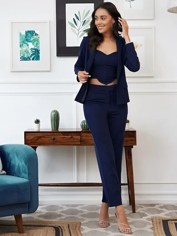 Blue_Shirt_Collar_Top_&_Blazer_With_Trouser_-_Office_Wear