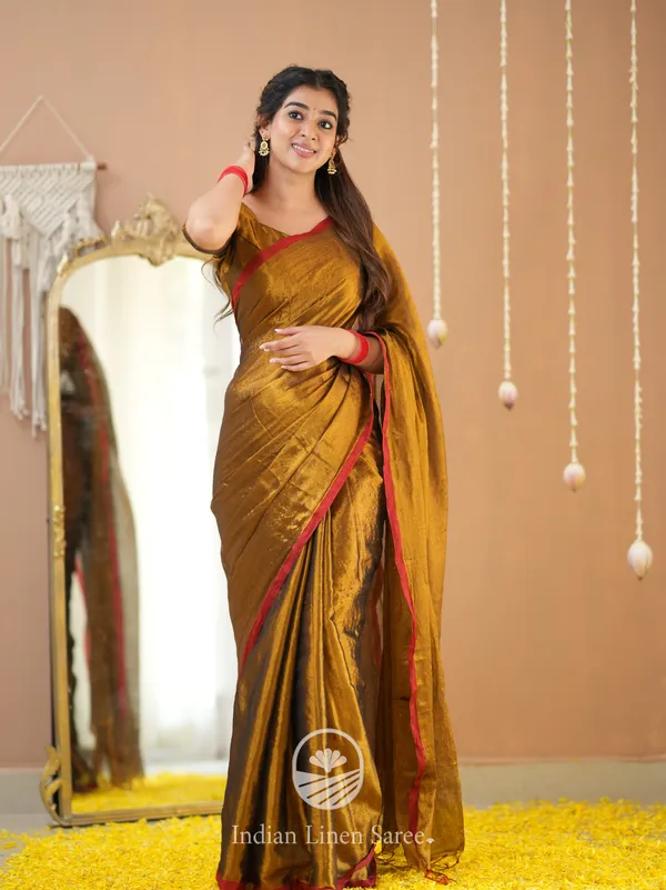 Gold_Handloom_Tissue_Saree_With_Designer_Blouse