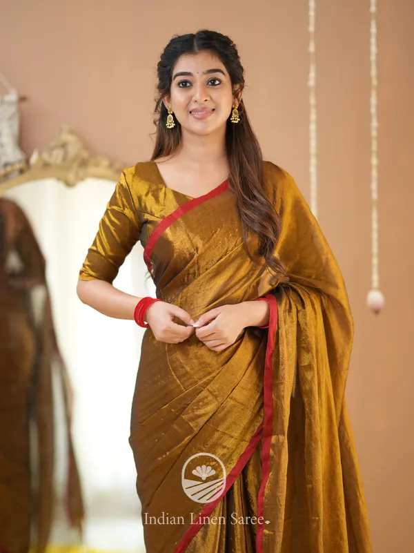 Gold_Handloom_Tissue_Saree_With_Designer_Blouse