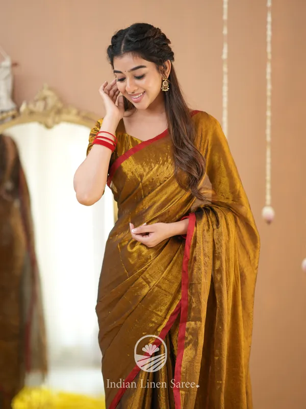 Gold_Handloom_Tissue_Saree_With_Designer_Blouse