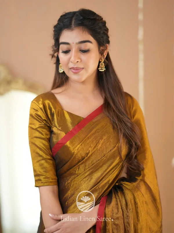 Gold_Handloom_Tissue_Saree_With_Designer_Blouse