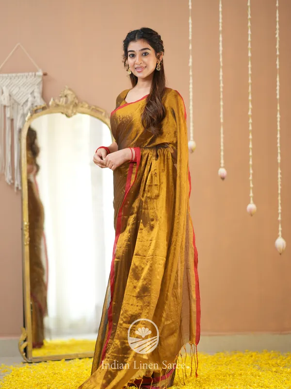 Gold_Handloom_Tissue_Saree_With_Designer_Blouse