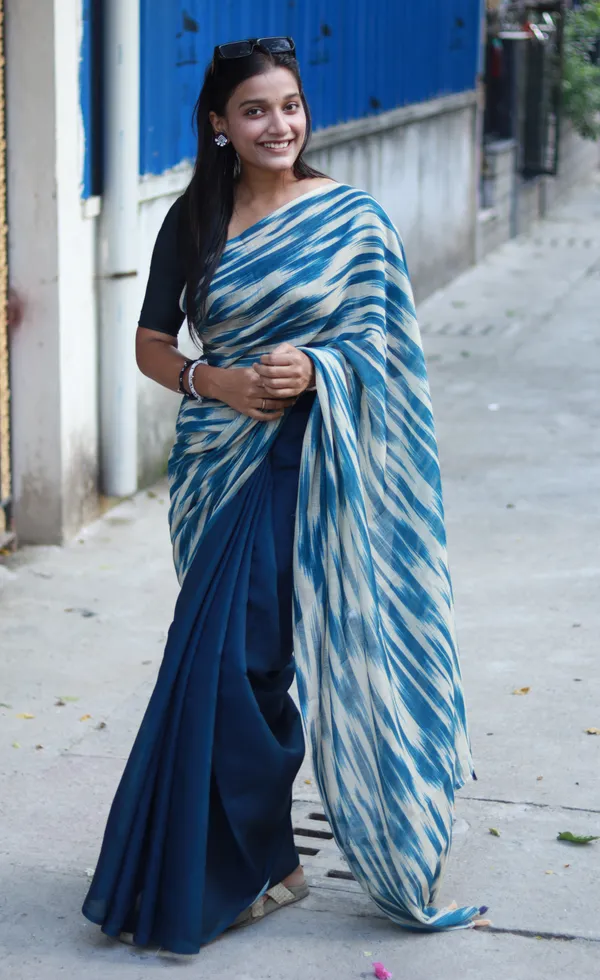 Blue_Colour_Linen_Saree_(With_Unstitched_Blouse_Piece)_(For_Women)
