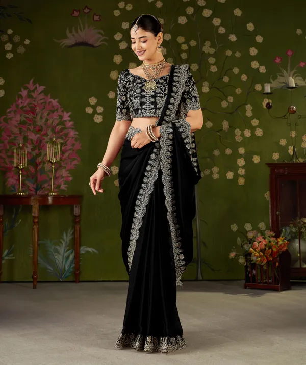 Black_Rangoli_Silk_Saree_with_Embroidered_Designer_Blouse_Piece