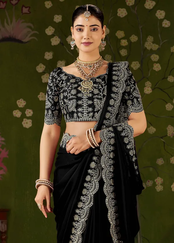 Black_Rangoli_Silk_Saree_with_Embroidered_Designer_Blouse_Piece