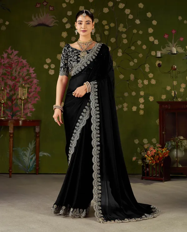 Black_Rangoli_Silk_Saree_with_Embroidered_Designer_Blouse_Piece