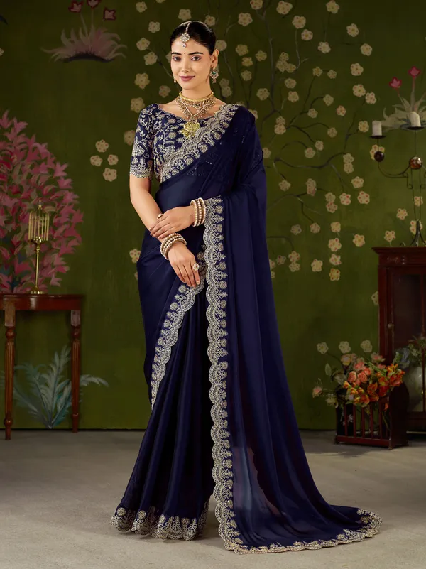 Navy_Blue_Rangoli_Silk_Saree_with_Embroidered_Designer_Blouse_Piece