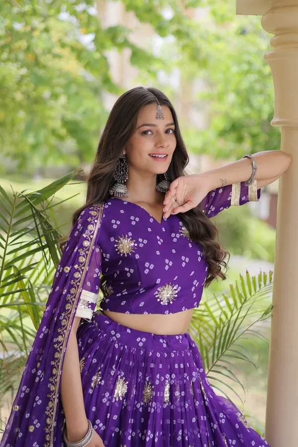 Comfortable_&_lightweight_four-color_Lehenga_Choli_with_Dupatta,_perfect_for_your_Navratri_festive_wardrobe._Stylish,_vibrant_&_easy_to_wear_�_comes_with_a_stitched_blouse_for_a_ready-to-wear_look.