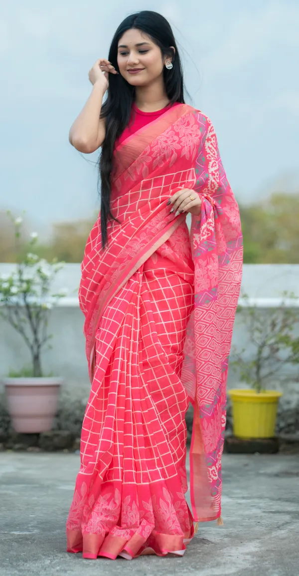 Pink_Colour_Linen_Saree_(With_Unstitched_Blouse_Piece)_(For_Women)