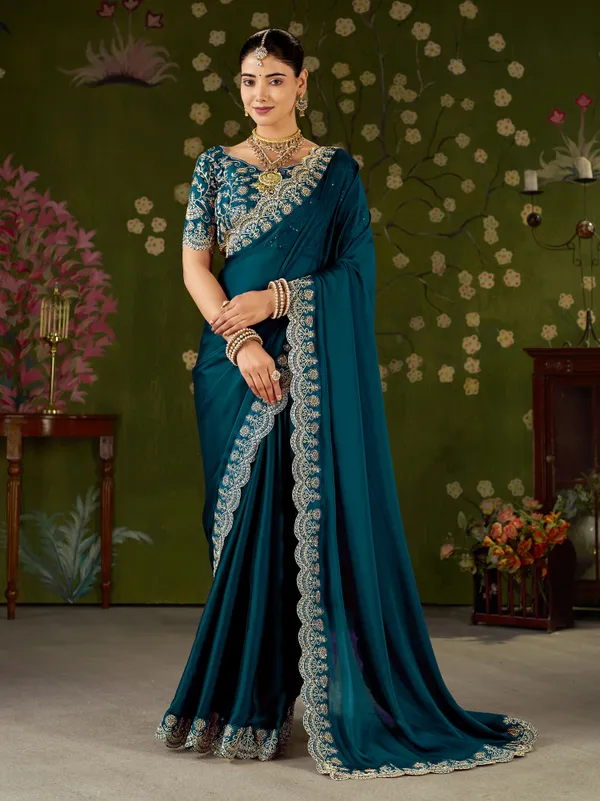 Rama_Green_Rangoli_Silk_Saree_with_Embroidered_Designer_Blouse_Piece
