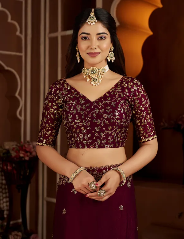 Wine_Colour_Satin_Silk_Saree_with_Heavy_Embroidery_Work_Blouse_Designer_Wedding_&_Party_Wear_Ethnic_Saree_for_Women