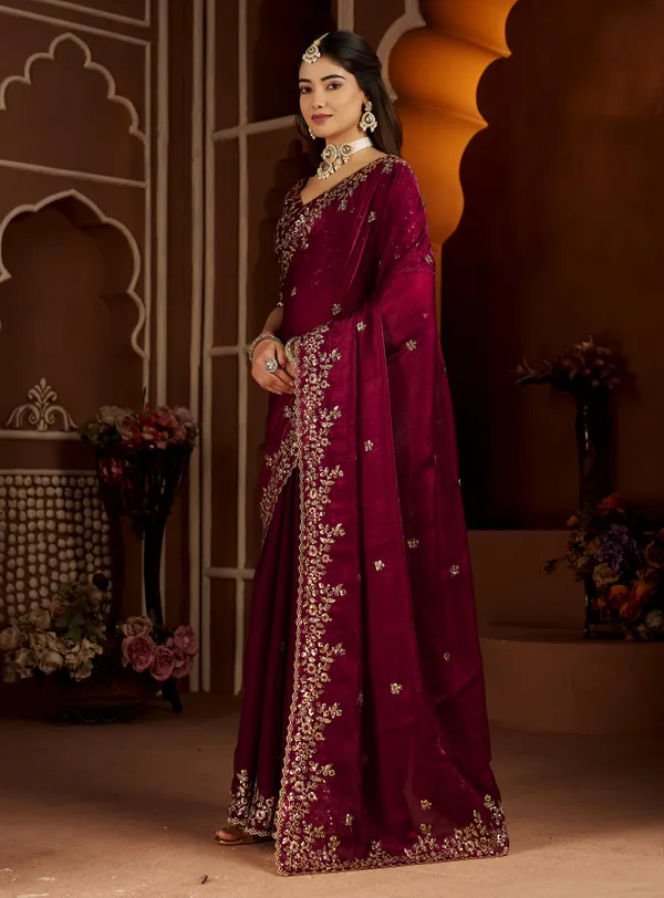 Wine_Colour_Satin_Silk_Saree_with_Heavy_Embroidery_Work_Blouse_Designer_Wedding_&_Party_Wear_Ethnic_Saree_for_Women