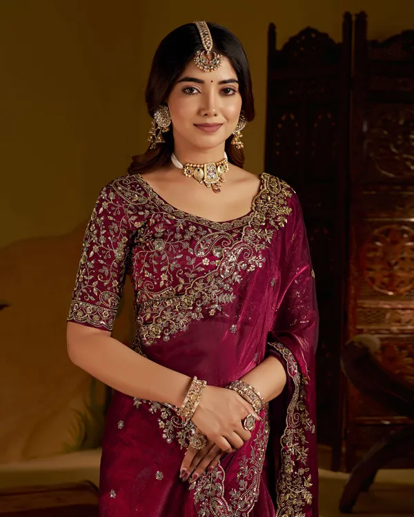 Wine_Colour_Satin_Silk_Saree_with_Heavy_Embroidery_Work_Blouse_Designer_Wedding_&_Party_Wear_Ethnic_Saree_for_Women