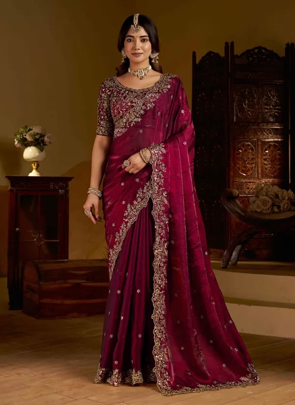 Wine_Colour_Satin_Silk_Saree_with_Heavy_Embroidery_Work_Blouse_Designer_Wedding_&_Party_Wear_Ethnic_Saree_for_Women