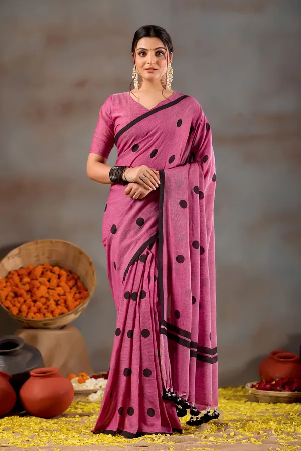 Pink_Handloom_Print_Cotton_Saree
