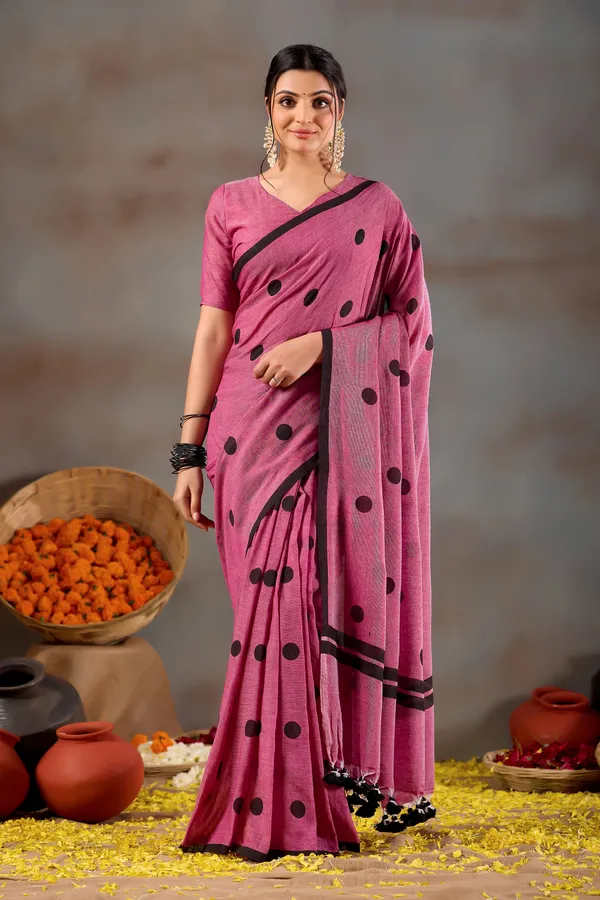 Pink_Handloom_Print_Cotton_Saree