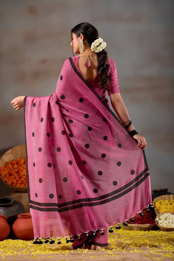 Pink_Handloom_Print_Cotton_Saree