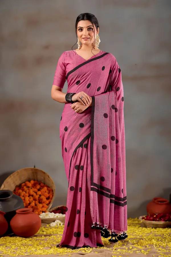 Pink_Handloom_Print_Cotton_Saree