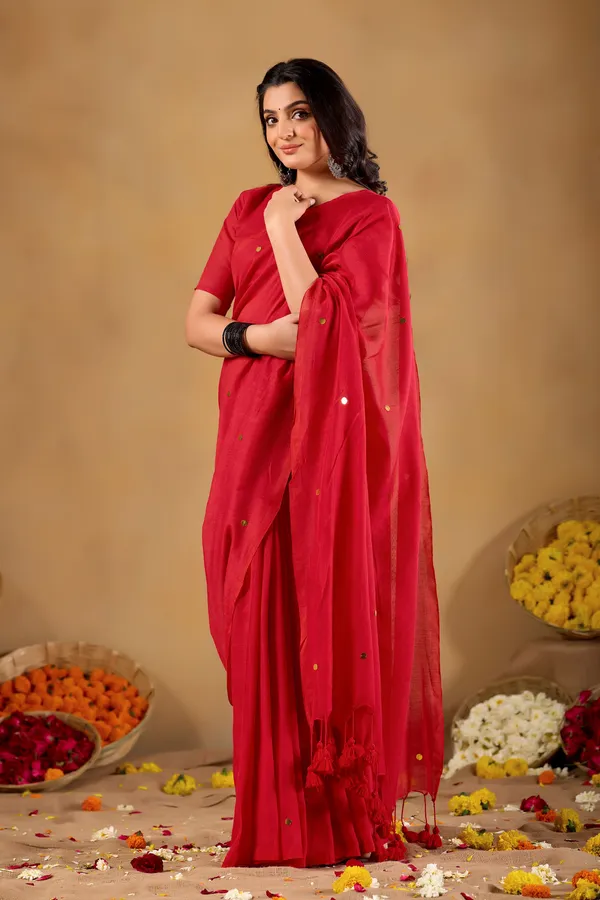 Red_Handloom_Gini_Cotton_Saree