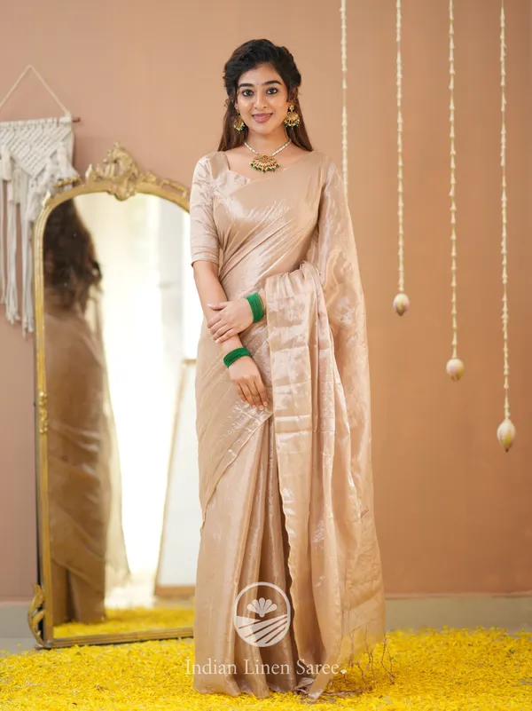 Beige_Handloom_Tissue_Saree_With_Designer_Blouse