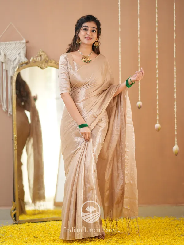 Beige_Handloom_Tissue_Saree_With_Designer_Blouse