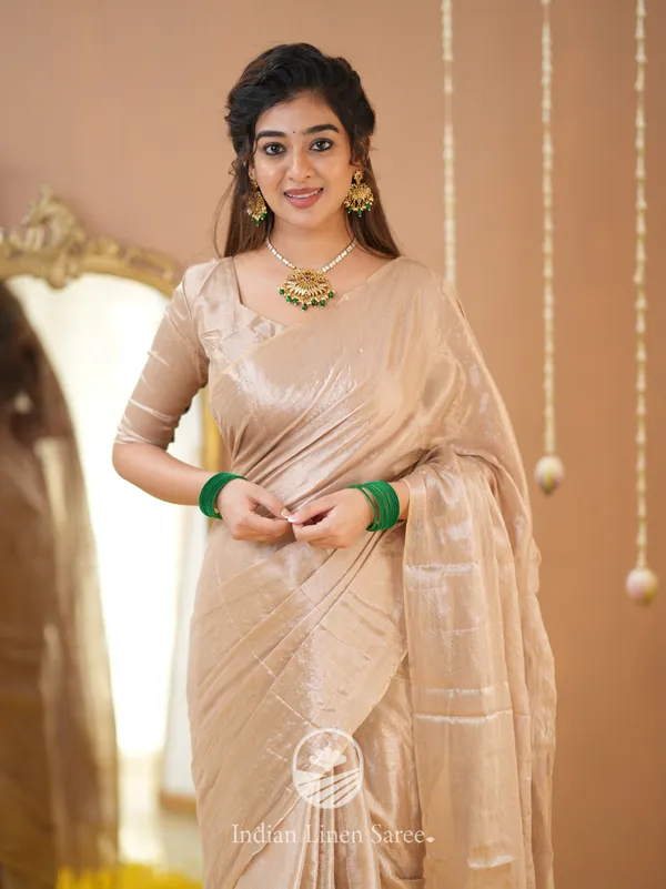 Beige_Handloom_Tissue_Saree_With_Designer_Blouse