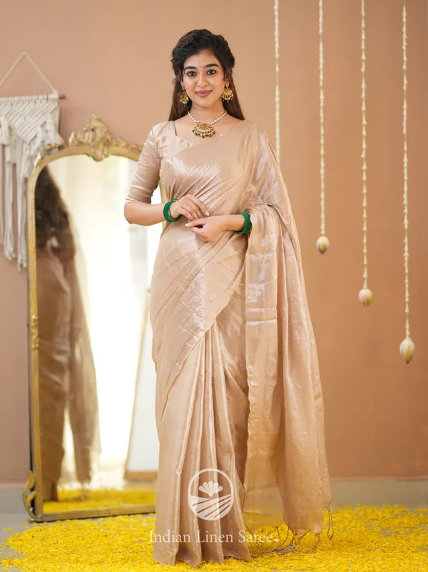 Beige_Handloom_Tissue_Saree_With_Designer_Blouse