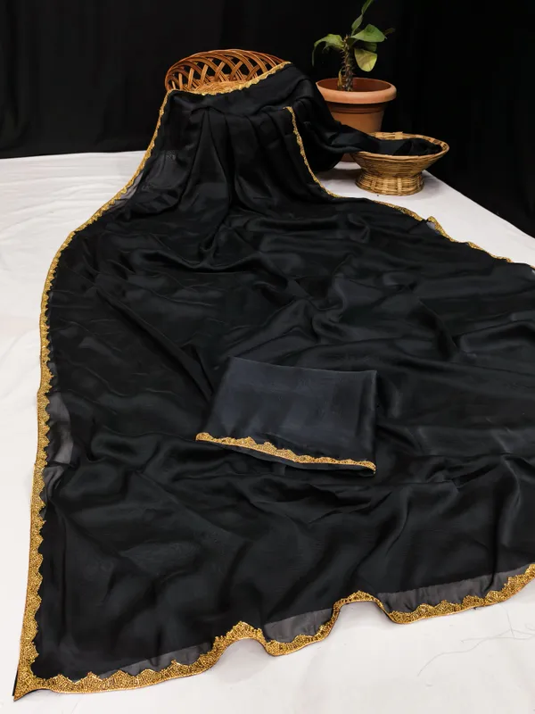 New_Party_Wear_Rangoli_Silk_Black_color_saree_with_Blouse_and_stone_lace_Border