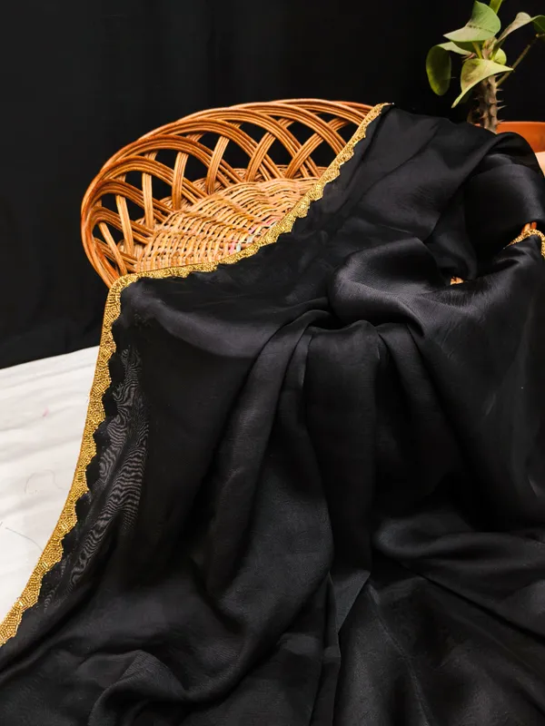 New_Party_Wear_Rangoli_Silk_Black_color_saree_with_Blouse_and_stone_lace_Border