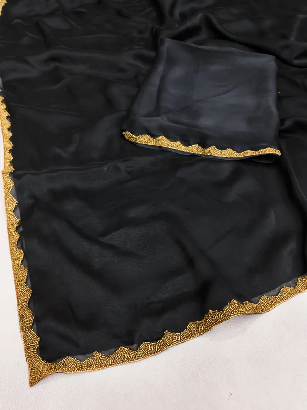 New_Party_Wear_Rangoli_Silk_Black_color_saree_with_Blouse_and_stone_lace_Border