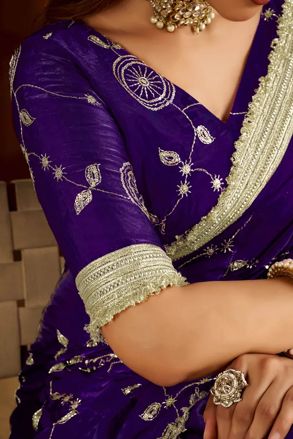 Violet_Satin_Silk_Saree_with_Heavy_Embroidered_Work
